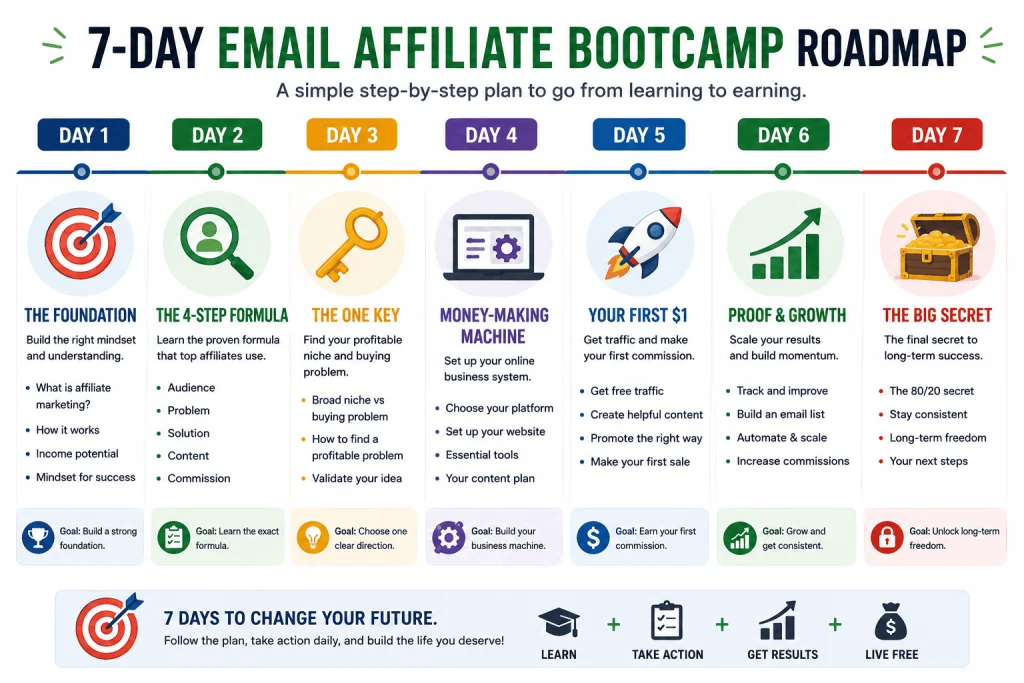 Email Affiliate Bootcamp Roadmap